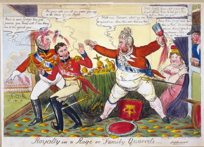 Royalty in a Rage or Family Quarrels by Isaac Robert Cruikshank